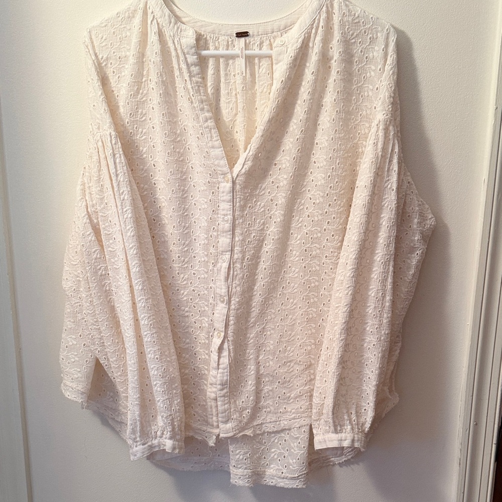 Elegant White Eyelet Blouse